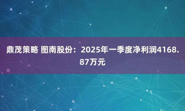 鼎茂策略 图南股份：2025年一季度净利润4168.87万元