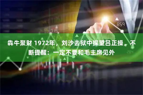 犇牛聚财 1972年，刘沙去狱中探望吕正操，不断提醒：一定不要和毛主席见外